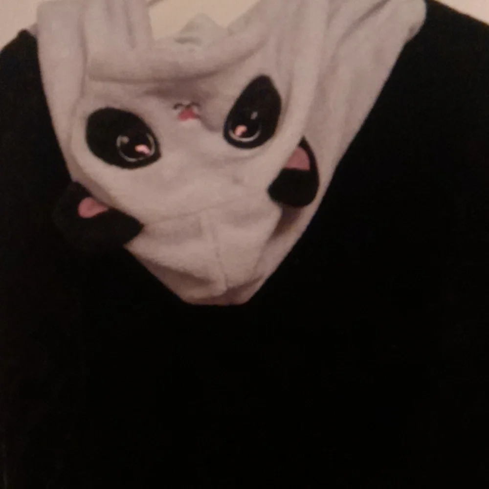 Kids Black and White Heart Panda Onsie